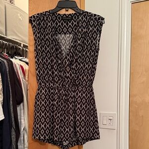 Banana Republic Black and White Patterned Romper